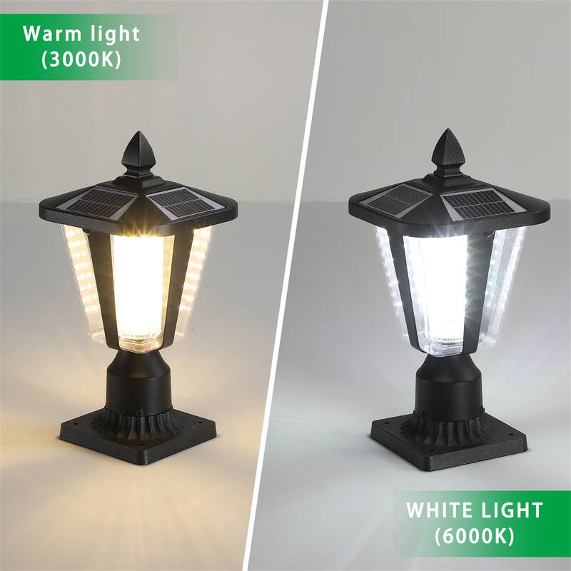 Solar Column Headlights With Dimmable LED 2 pack
