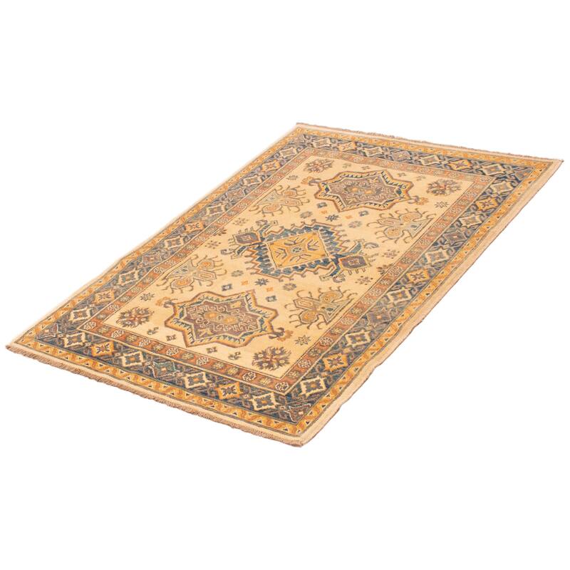 ECARPETGALLERY Hand-knotted Finest Ghazni Ivory Wool Rug - 4'0 x 5'11