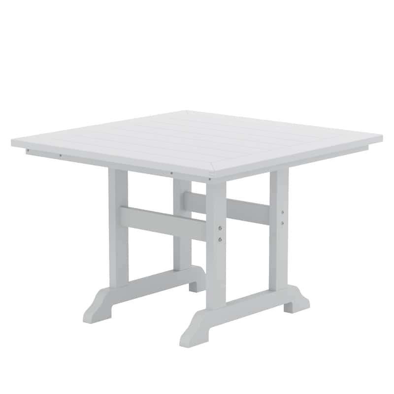 Laguna Hdpe All Weather Outdoor Patio 43" Square Dining Table - White