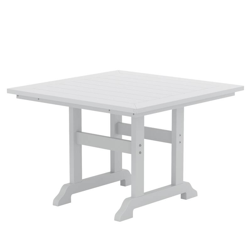 Laguna Poly 5-Piece Outdoor Patio Square Table Garden Arm Chairs Dining Set