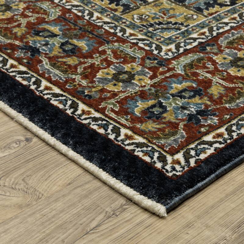 Style Haven Victoria Center Medallion Red/ Multi Area Rug
