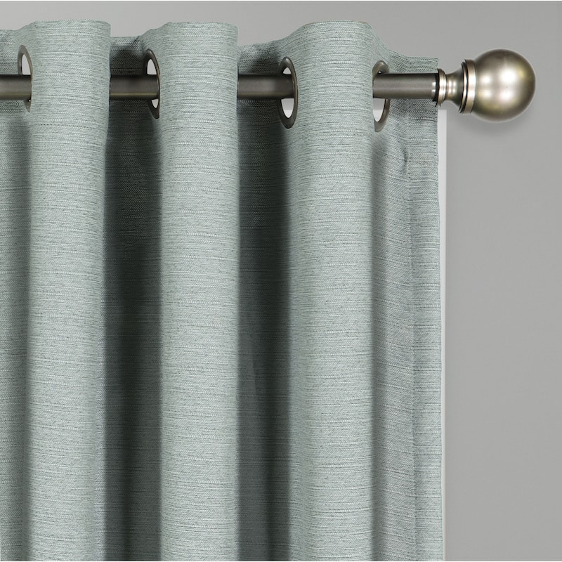 Eclipse Wyckoff Blackout Thermaweave, Grommet Window Curtain Panel Pair, 2 Panels