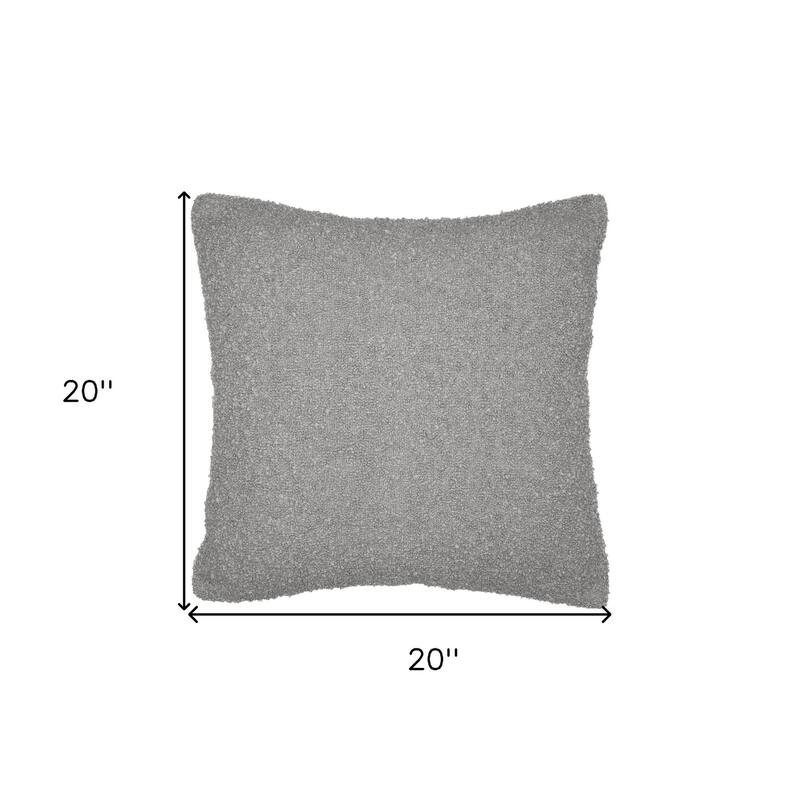 HomeRoots 20" Gray Throw Pillow With Shag