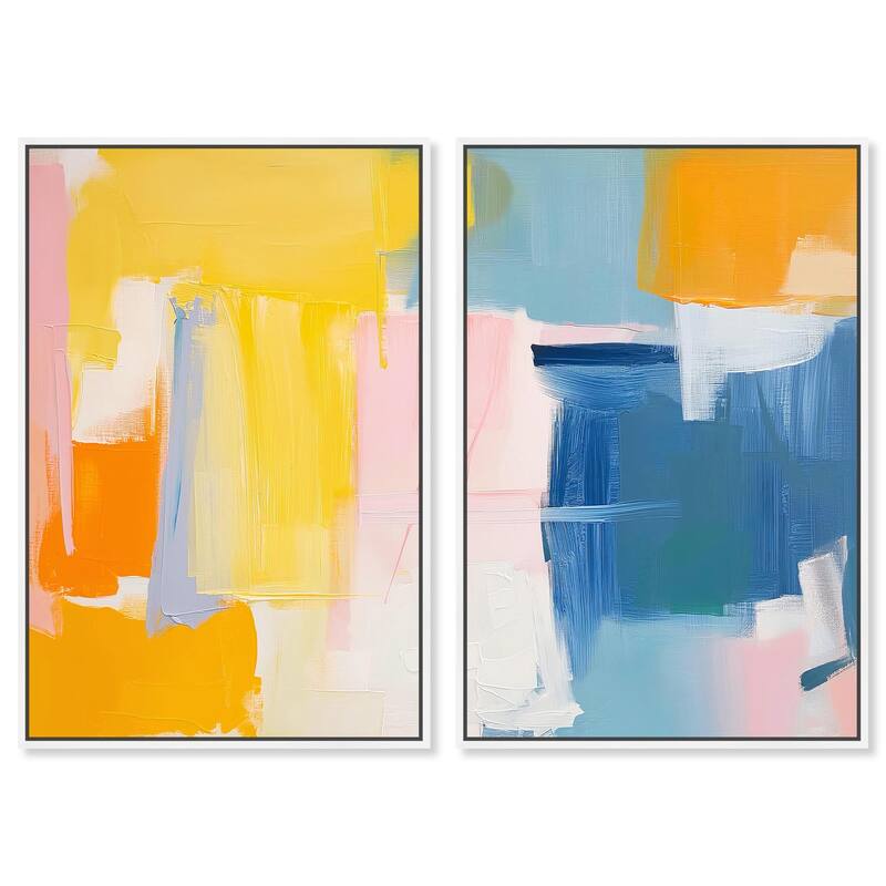 Skyward Radiance I Canvas Set of 2 by Art Remedy - 10" x 15" - White