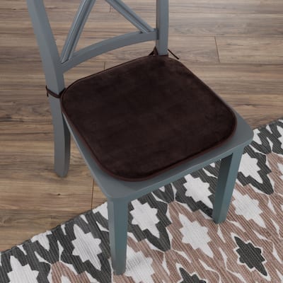 Memory Foam Chair Cushion- 16”x 16.25” Plush Chair Pad with Ties by Windsor Home