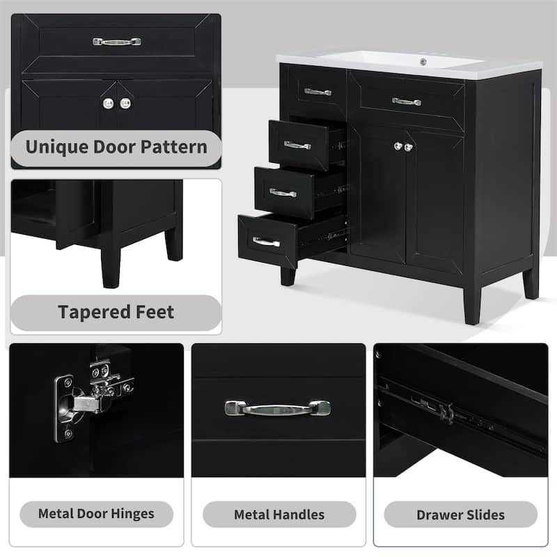 36" Bathroom Vanity with Sink Combo