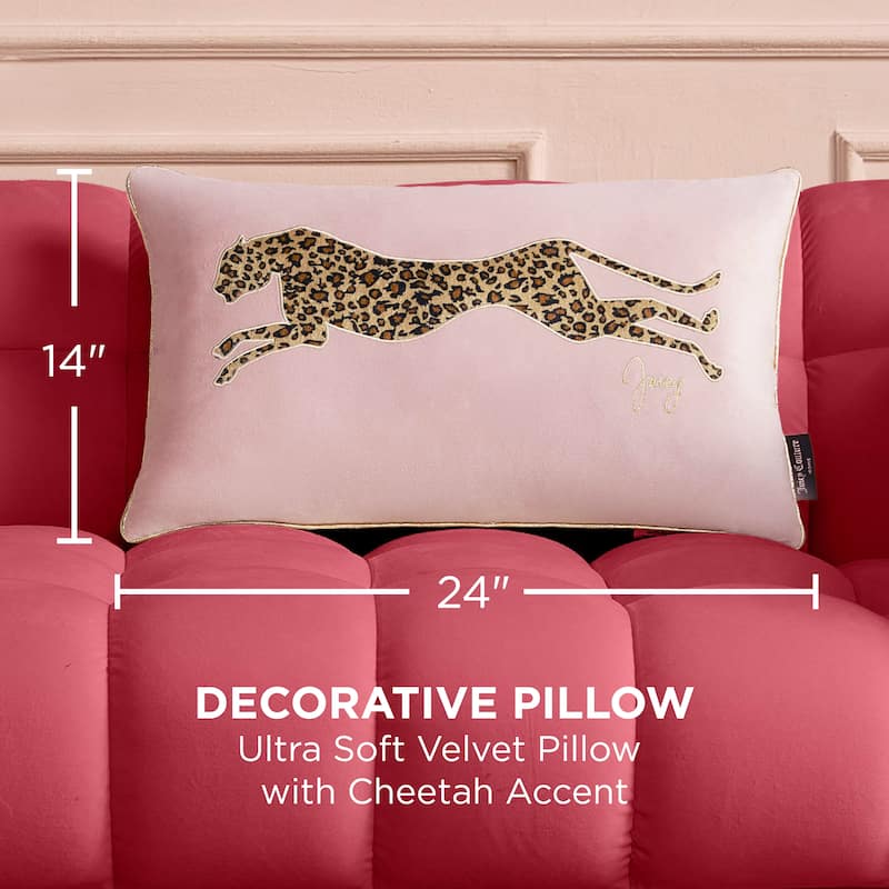 Juicy Couture Velvet Cheetah Pillow 14" x 24"