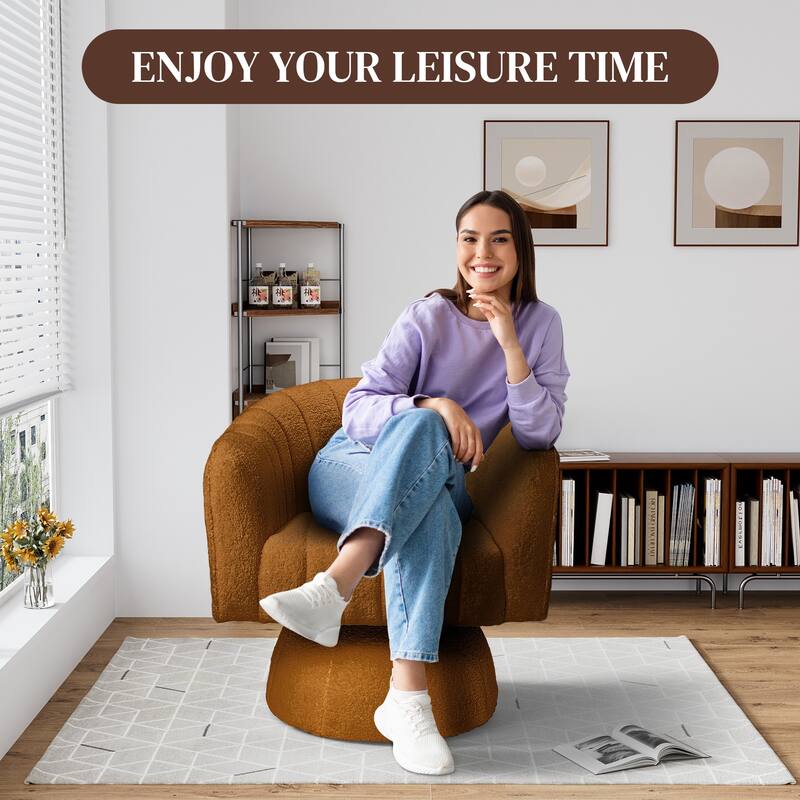 Ouyessir Oversized Modern Upholstered Barrel Chairs