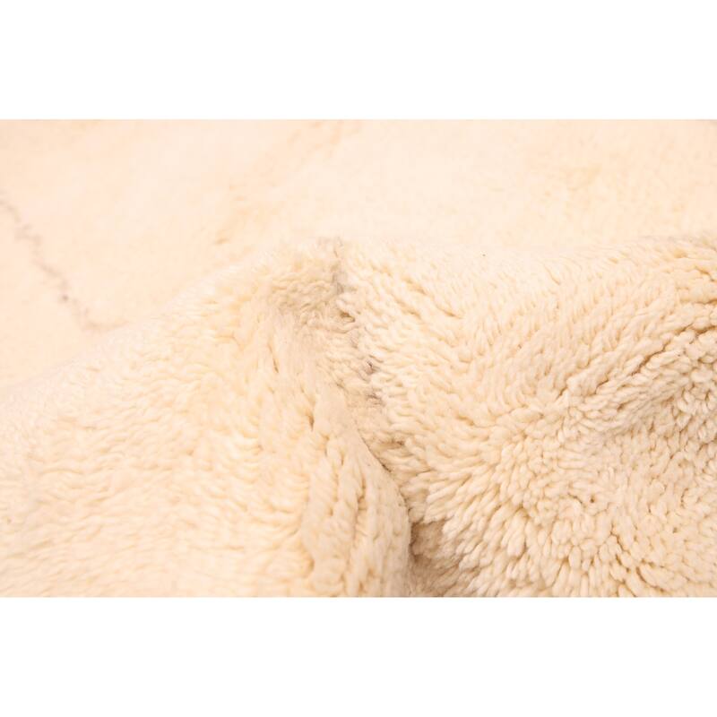 ECARPETGALLERY Hand-knotted Tangier Cream Wool Rug - 5'4 x 7'7