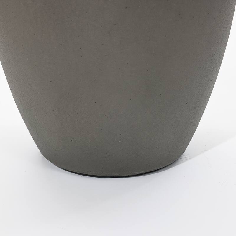 2-Piece HDPE Tall Tapered Round Plastic Pot Planters Set, Husky Gray