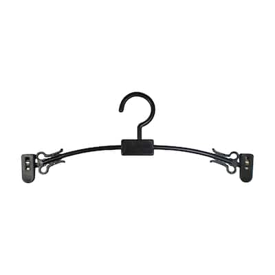 Black Plastic Lingerie/Bra/Panty Hanger with Clips & Notches, 11" Length