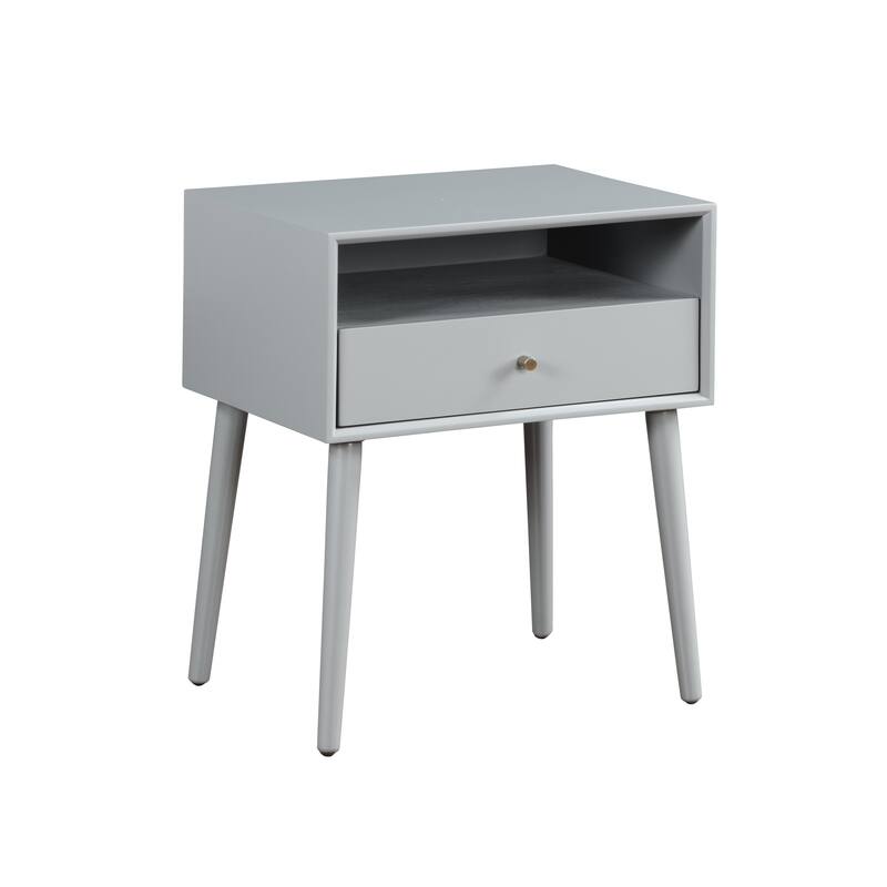 Night Stand with Drawer,Modern Nightstand,Bedside Tables,Mid Century Nightstands with Open Storage Shelf