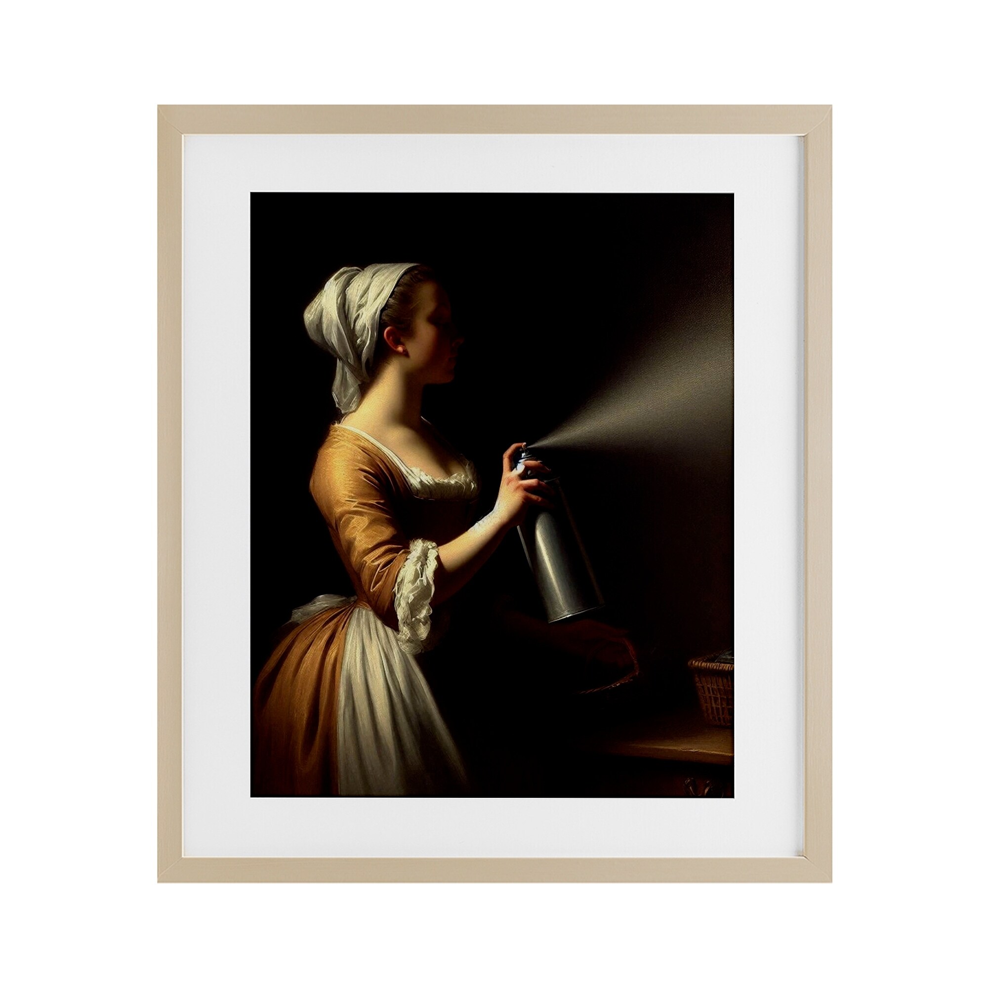 Stupell Funny Vintage Lady & Spray Paint Under Glass Framed Design By Lettered and Lined