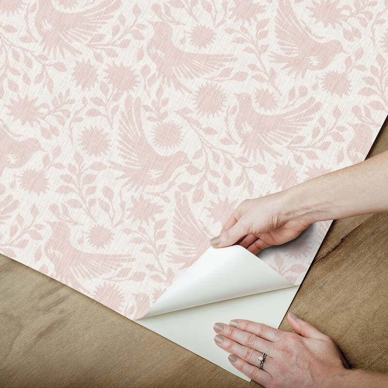 NuWallpaper Waverly Winged Serenade Pink Peel and Stick Wallpaper - N/A