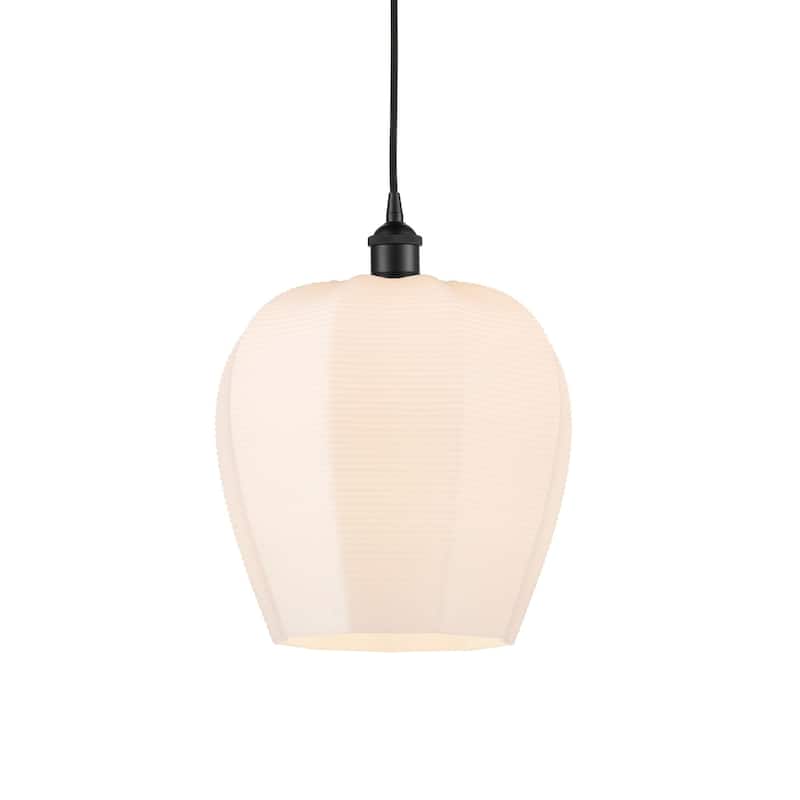 Innovations Lighting 616-1P-15-12 Norfolk Pendant Norfolk 12" Wide - Matte Black / Matte White