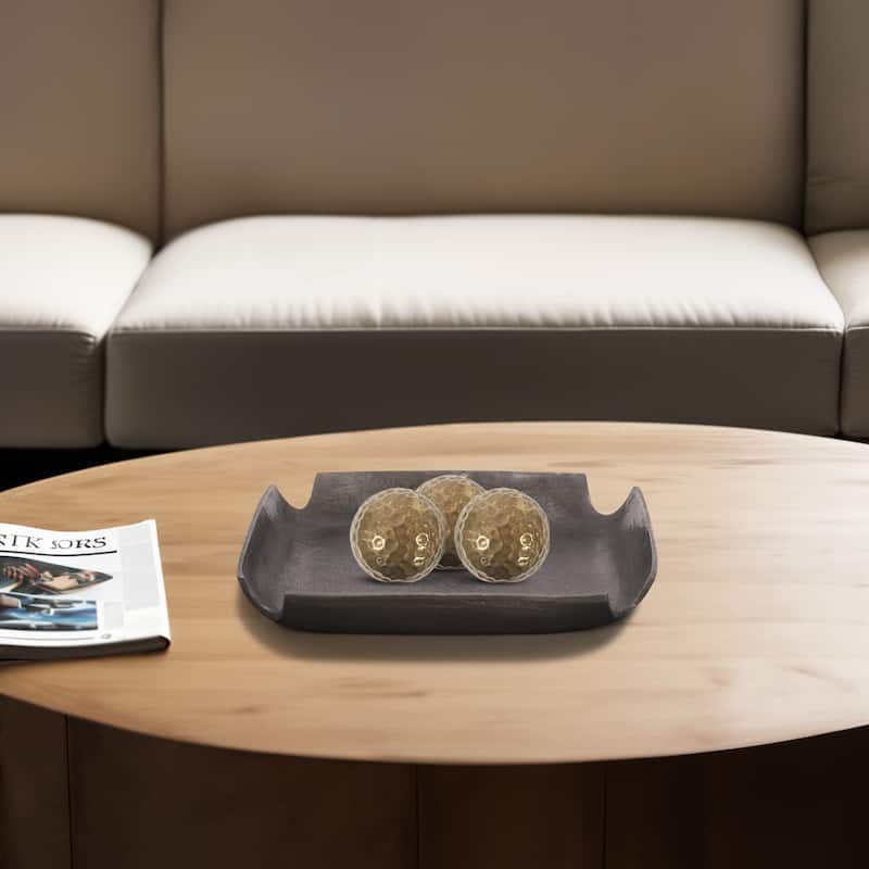 Allan Andrews Graphite Aluminum Tray with Notched Corners