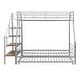 preview thumbnail 15 of 14, Contemporary Design Metal Bunk Bed with Trundle and Storage Staircase, Twin over Full Size, Silver