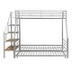 preview thumbnail 13 of 28, Twin Over Full Size Metal Bunk Bed with Trundle & Storage Staircase, Bedroom Heavy Duty Bed Frame with Full-Length Guardrail