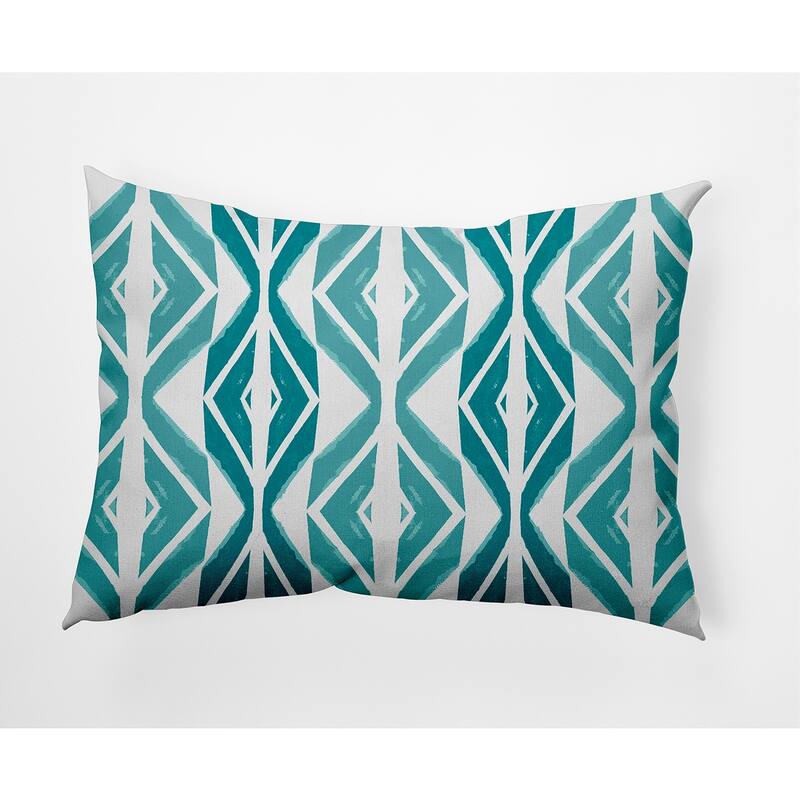 Diamond Graffiti Outdoor Pillow - Teal - 14" x 20"