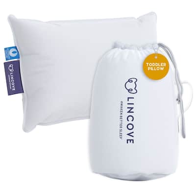 Lincove Canadian Down Toddler Pillow - 800 Fill Power, 100% Cotton Shell - 13 x 18