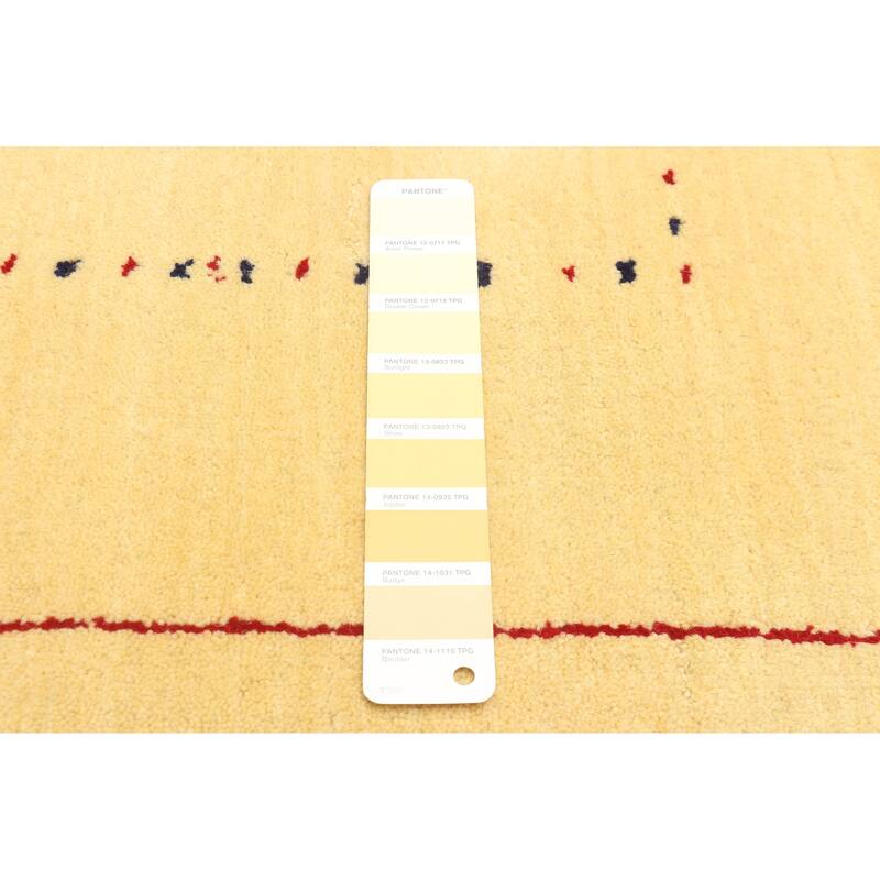 ECARPETGALLERY Hand Loomed Kashkuli Gabbeh Cream Wool Rug - 4'0 x 5'8