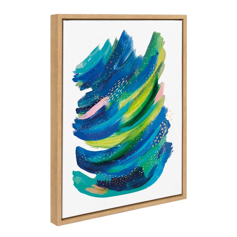 Kate and Laurel Sylvie Bright Abstract 2 Framed Canvas by Jessi Raulet of Ettavee - 18x24 - Brown