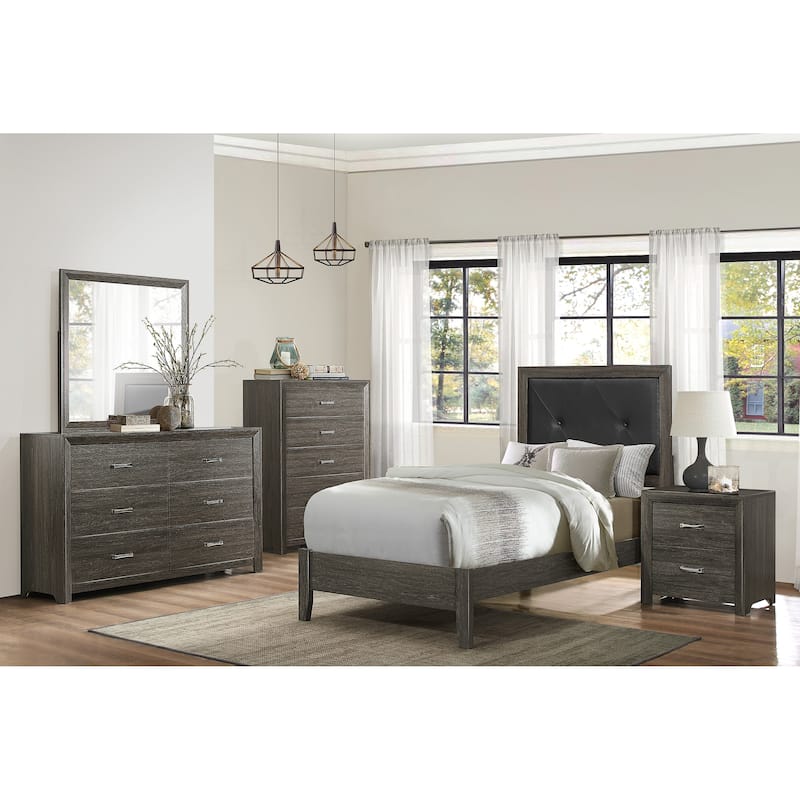 Nightstand 1pc Chrome Tone Handles Contemporary Design Bedroom Furniture Bed Side Table