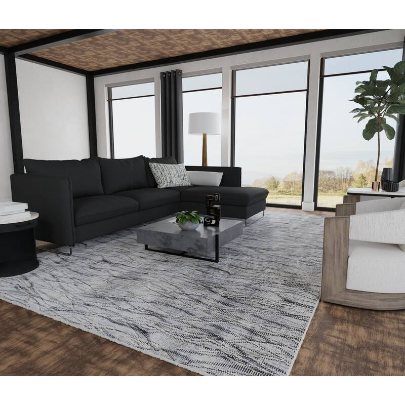 Grand Bazaar Maxin Machine Made Abstract Modern Area Rug