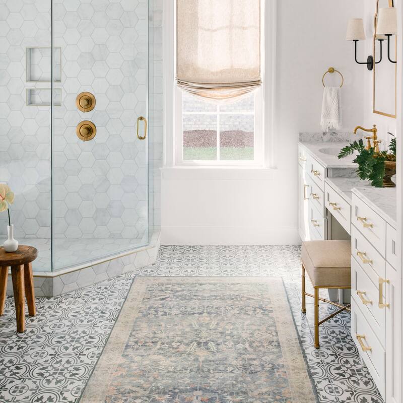 Alexander Home Venetian Printed Botanical Distressed Area Rug