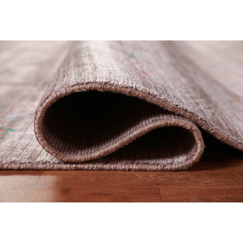 Hand Knotted Oriental 100% Wool Carpet Tribal Tribal Brown Gabbeh Area Rug - 8' 0'' X 8' 1''