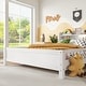 preview thumbnail 50 of 49, Pine Wood Platform Bed with Bookcase Headboard Built-in Motion Sensor Light, Convertible Guardrails, Storage Bed for Kids