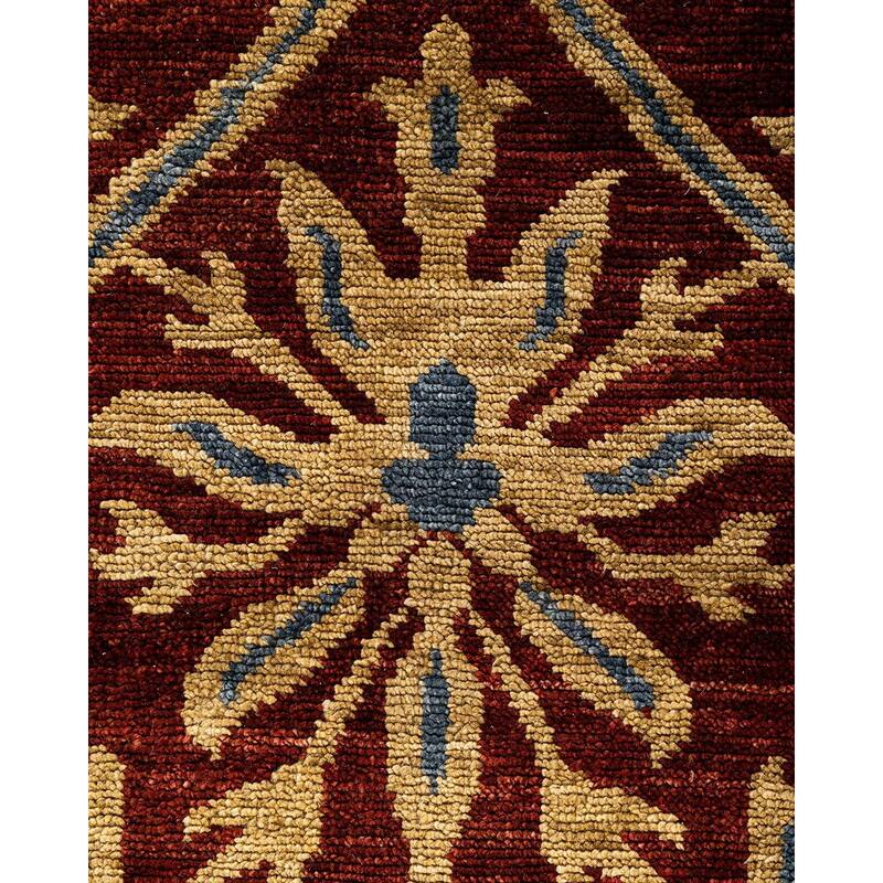 Ganga One-of-a-Kind Handmade Area Rug, Red - 8' 3" x 10' 1"