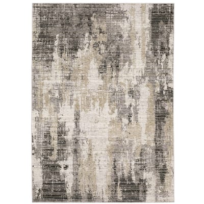 Style Haven Nelson Abstract Etchings Grey/ Beige Indoor Area Rug