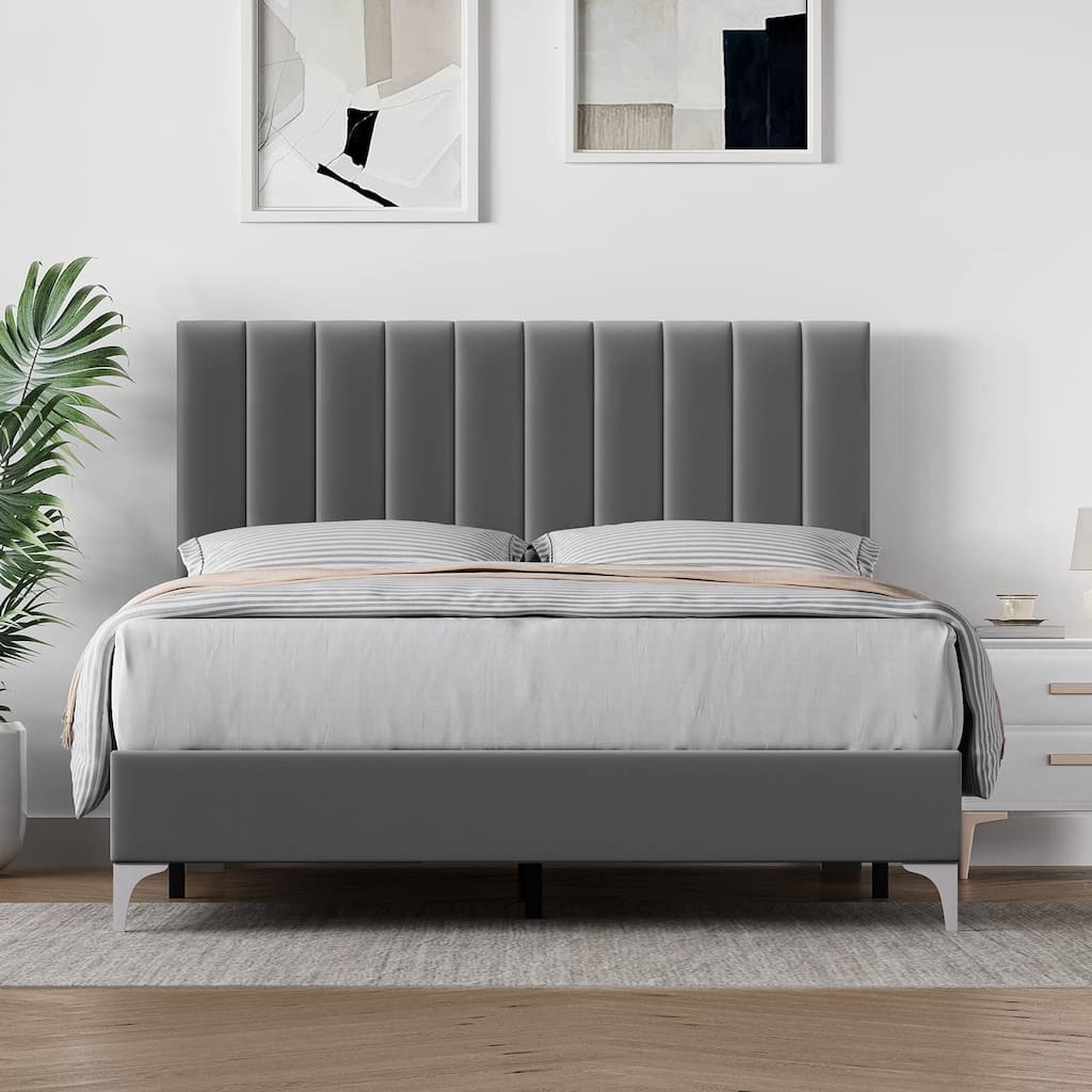 Bed Frame with Adjustable Headboard
