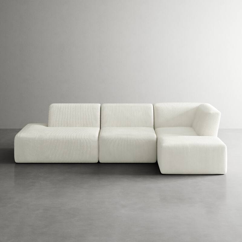 Oversized Corduroy Modular Sectional Fabric Sofa Set