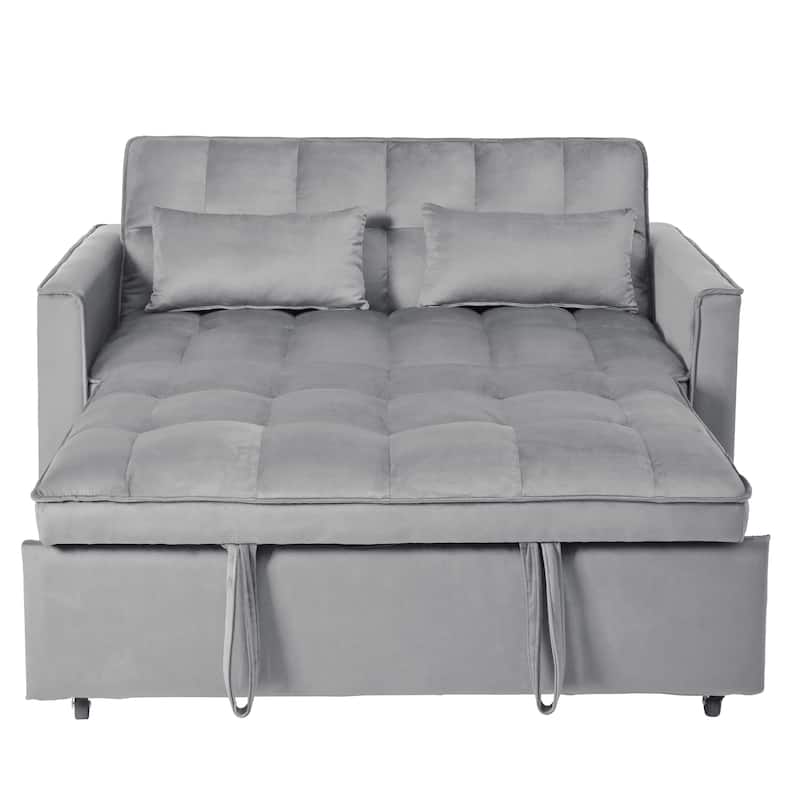 3-in-1 Pull Out Couch Bed with Reclining Backrest and Pillows