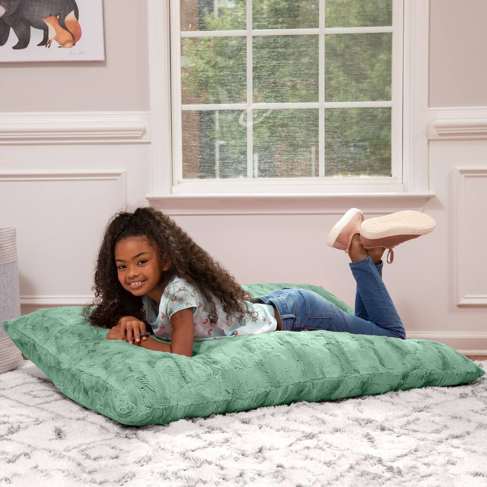 Raven-Symoné Home Pillow Saxx Jr Crash Puff, Giant Floor Pillow & Synthetic Fur Bean Bag Lounger