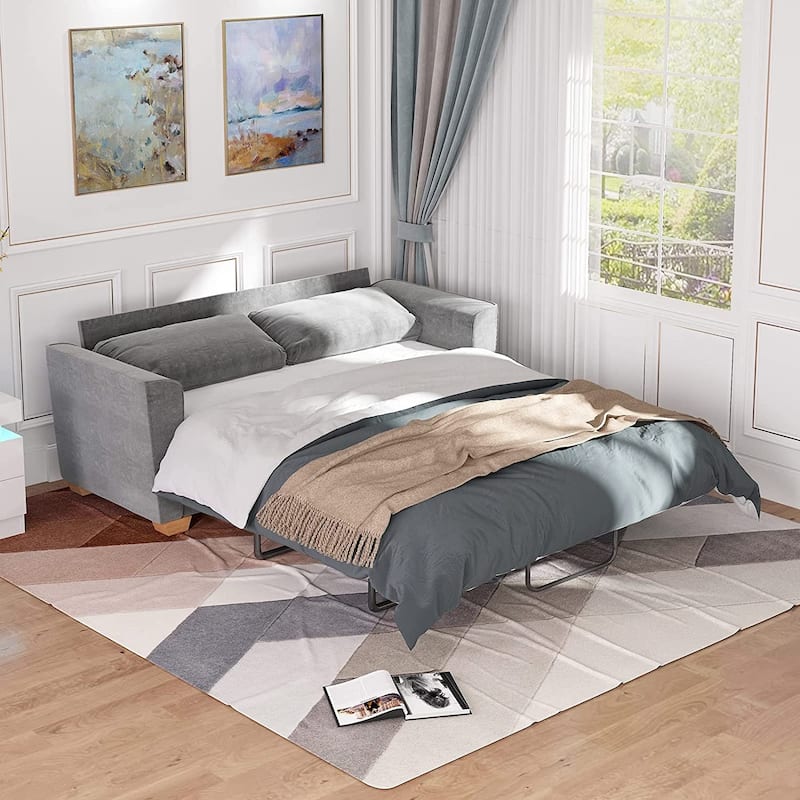 Mixoy Modern Pull Out Sofa Bed,Velvet Sleeper Loveseat Couch Bed