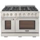 preview thumbnail 2 of 63, Professional 48 in. 6.7 cu. ft. Double Oven Natural Gas Range with 25K Power Burner, Convection Oven in Stainless Steel