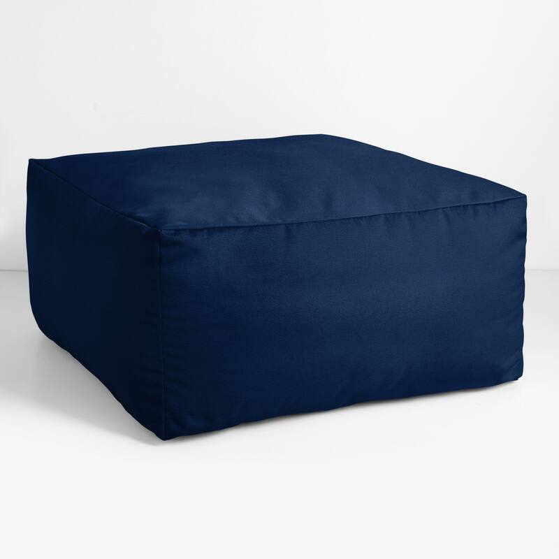 Sorra Home Sunbrella Outdoor Knife Edge Solid Bean Pouf