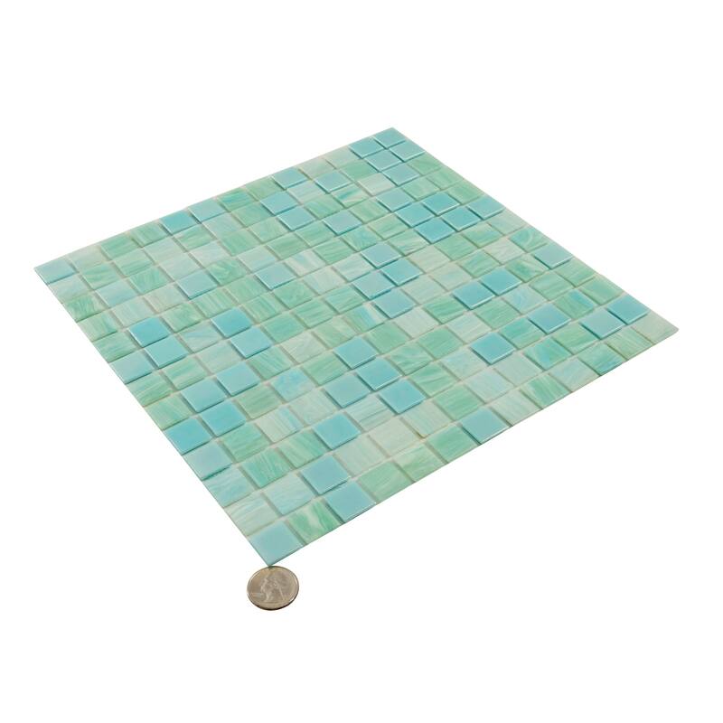 Apollo tile 12" x 12" Mingles Glossy Baby Blue Glass Tile (20 sq ft/case) - 20 Pack