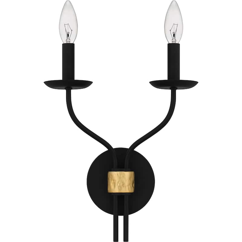 Margaret 2-Light Matte Black Wall Sconce