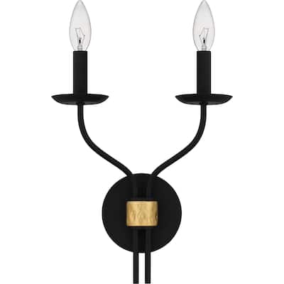 Margaret 2-Light Matte Black Wall Sconce