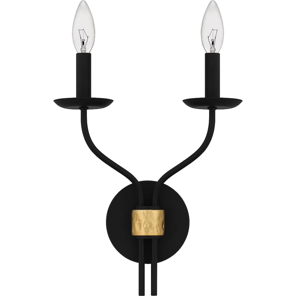 Margaret 2-Light Matte Black Wall Sconce