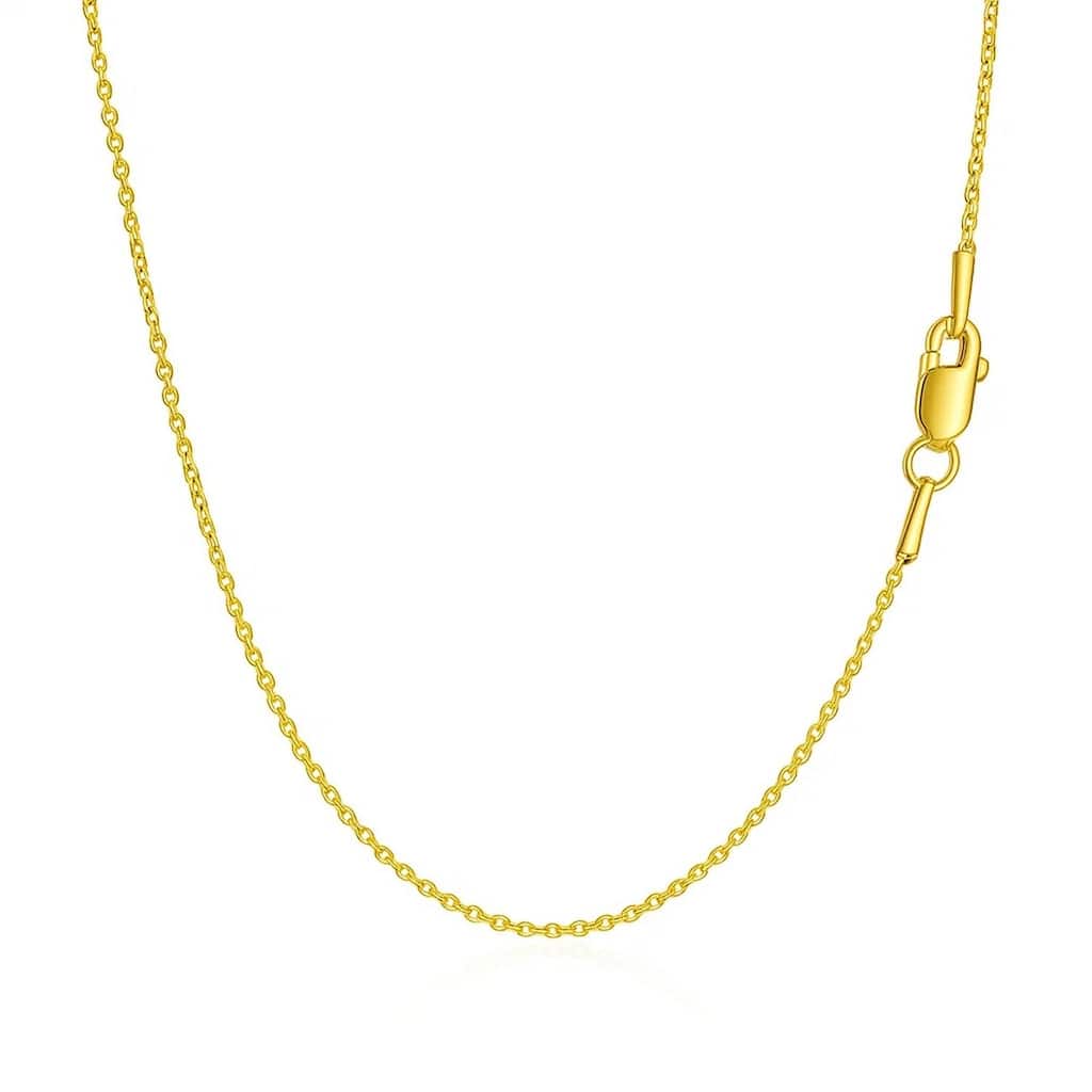 MayaMila 14k Yellow Gold Round Cable Link Chain 1.1mm