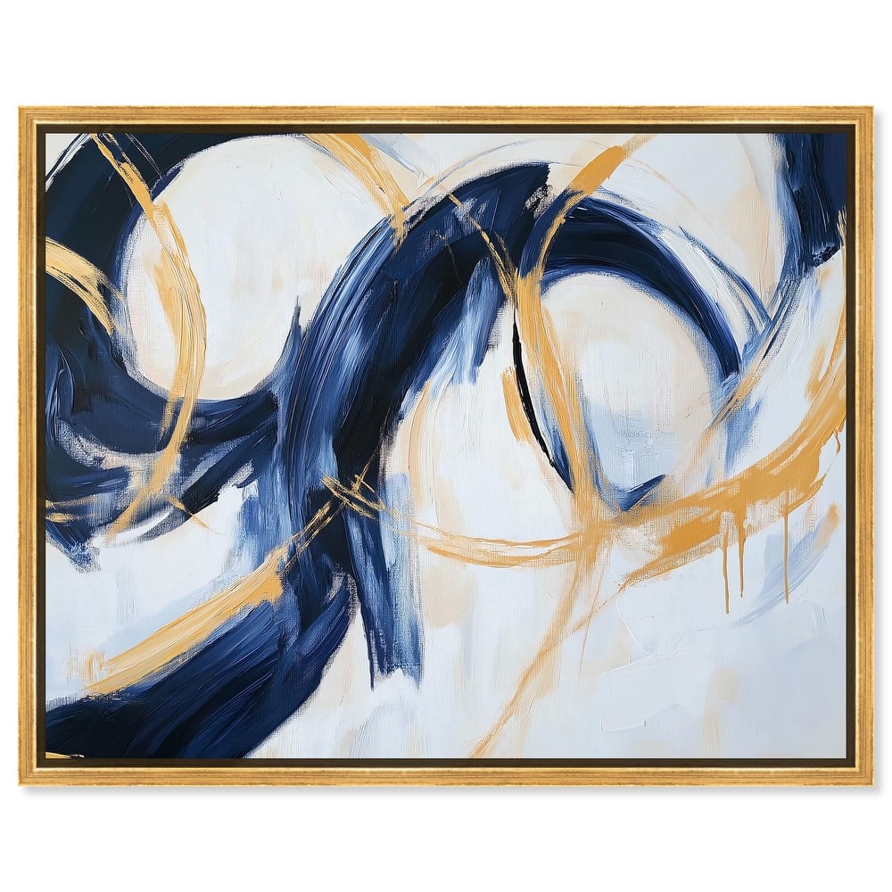 Navy and Gold Rings I Canvas by Art Remedy