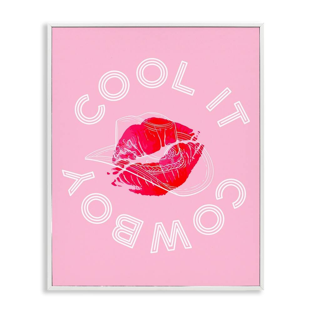 Stupell Cool It Cowboy with Kiss Framed Giclee Art Design By Lil' Rue