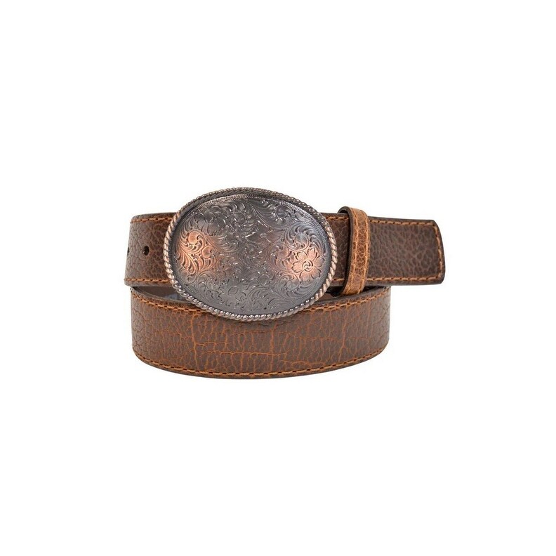 Vintage Bison Western Belt Womens Tucson Glazed Leather Brown VB