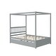 preview thumbnail 7 of 13, Nestfair Full Size Canopy Bed with Twin Trundle, Kids Solid Wood Platform Bed Frame w/ Headboard, No Box Spring Needed