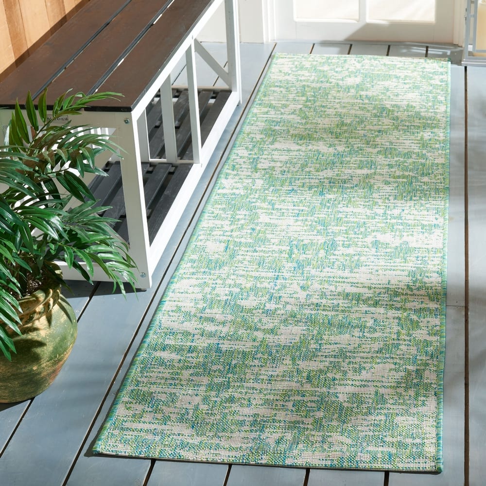 SAFAVIEH Courtyard Simcha Abstract Indoor/ Outdoor Waterproof Patio Backyard Rug